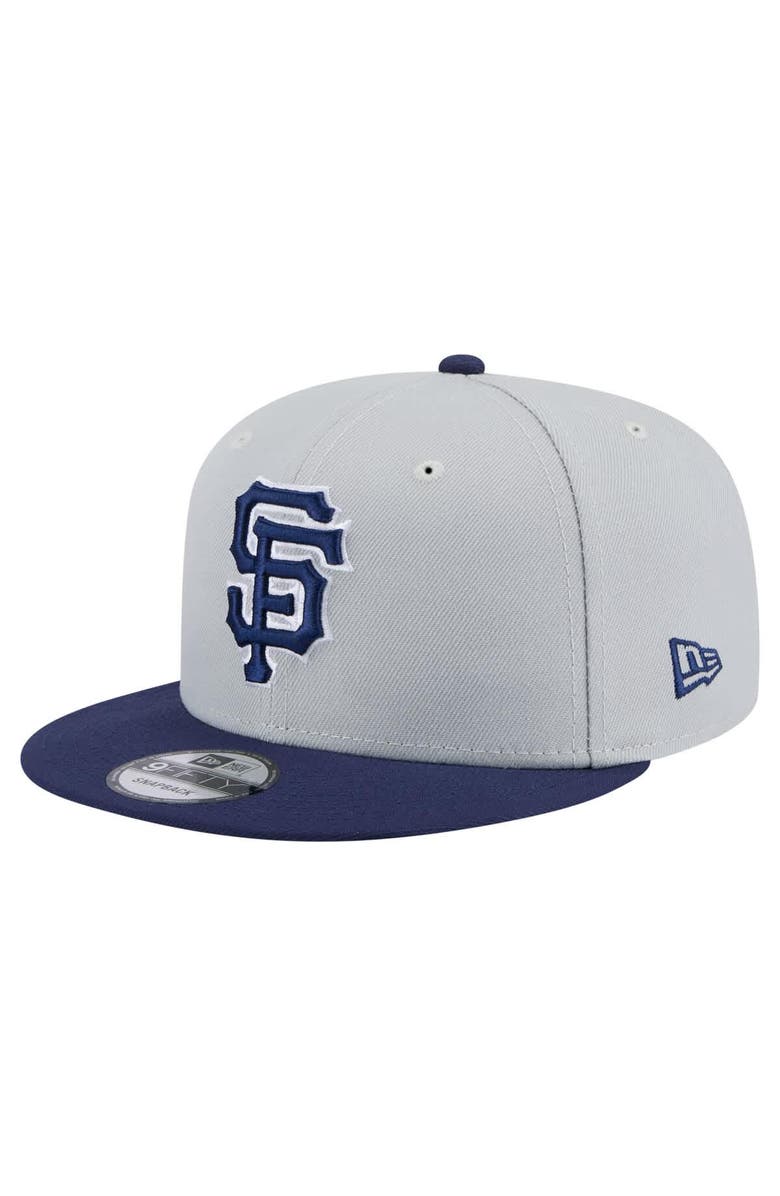 New Era Men's New Era Gray/Navy San Francisco Giants 2-Tone Color Pack 9FIFTY Snapback Hat, Main, color, 