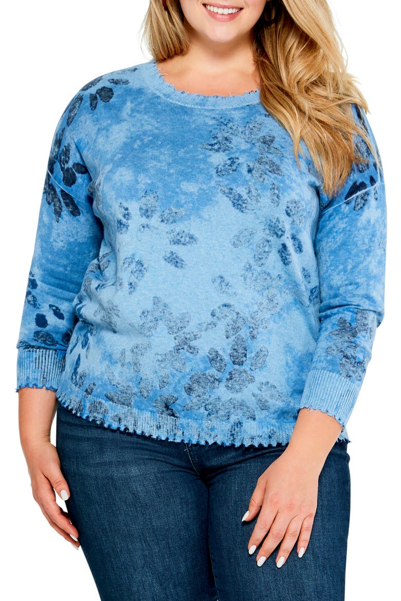 Horizon Petal Pattern Sweater, Main, color, BLUE MULTI