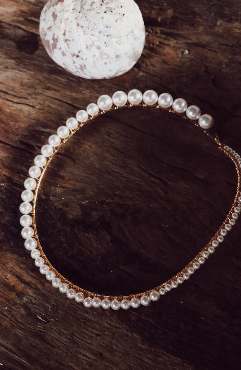 Beck Jewels Anais Imitation Pearl Choker Necklace, Alternate, color, 