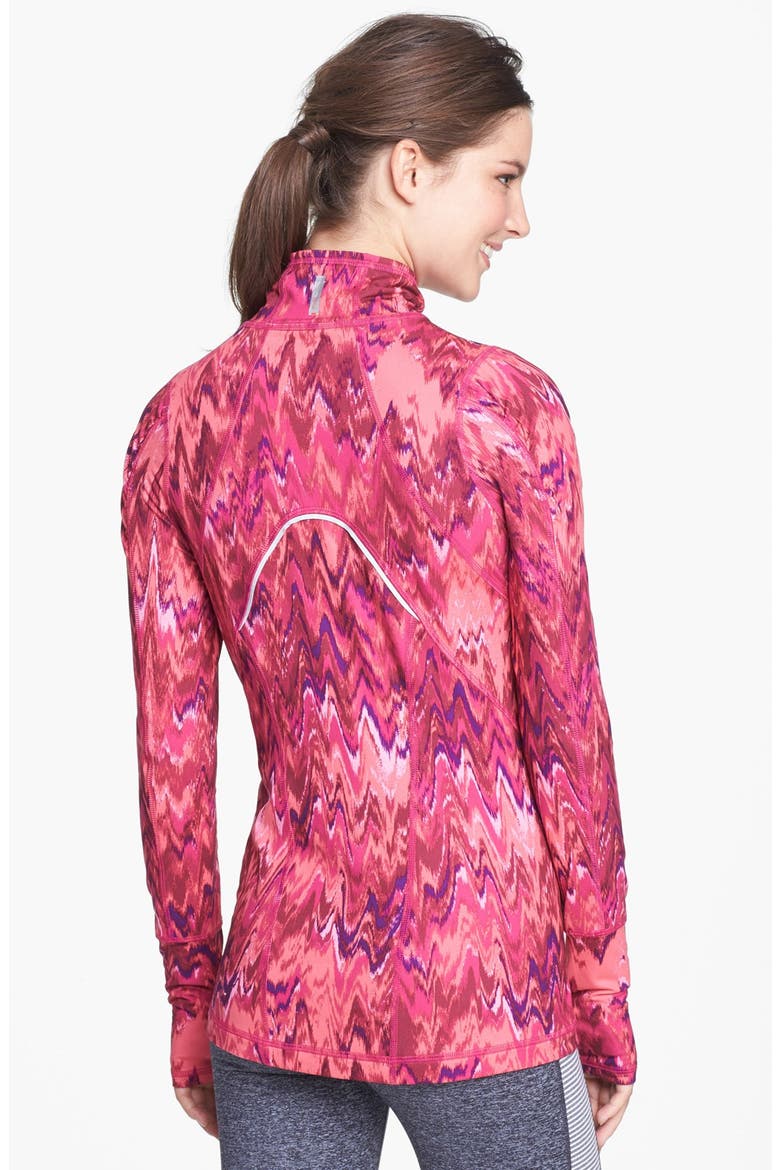 'Good Sport' Half Zip Pullover, Alternate, color, RED BERRY IKAT CHEVRON PRINT