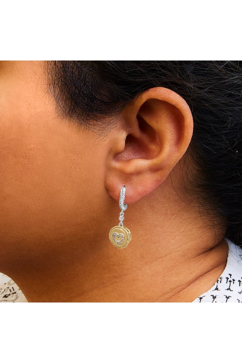 18K Gold Over Silver 1/8 Cttw Diamond Drop and Dangle Earring, Alternate, color, Yellow