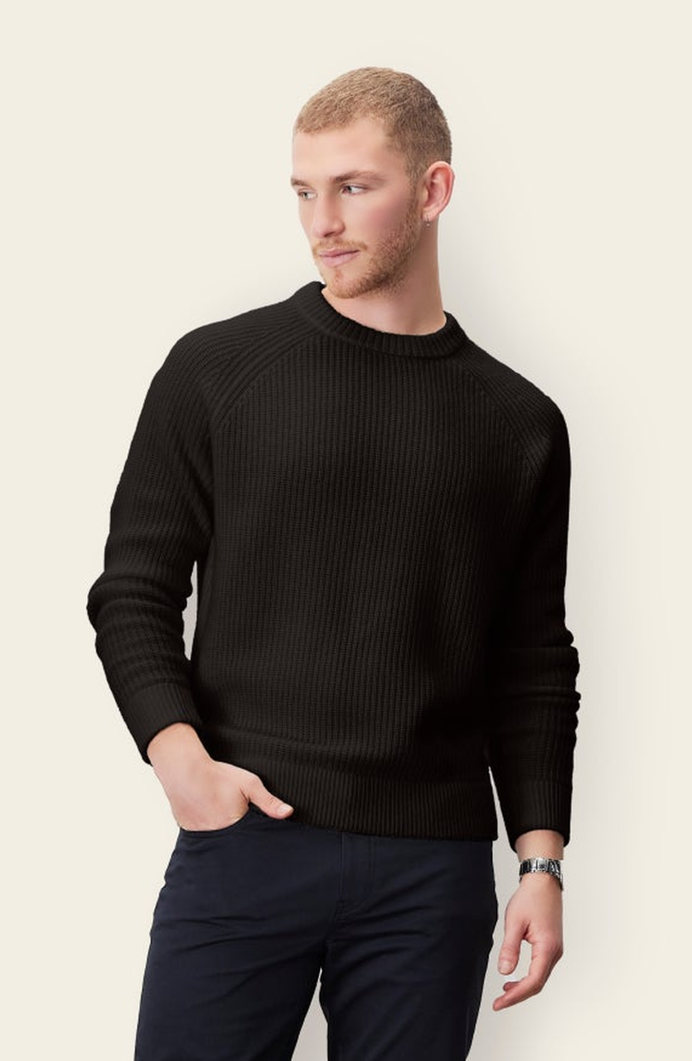 Italic Aidan Chunky Cashmere Crewneck Sweater, Main, color, Black
