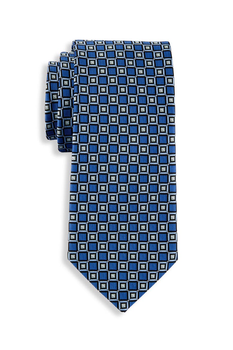 Big & Tall Geometric Patterned Tie V2, Main, color, BLUE