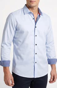 LEVINAS Stretch Cotton Button Up Shirt