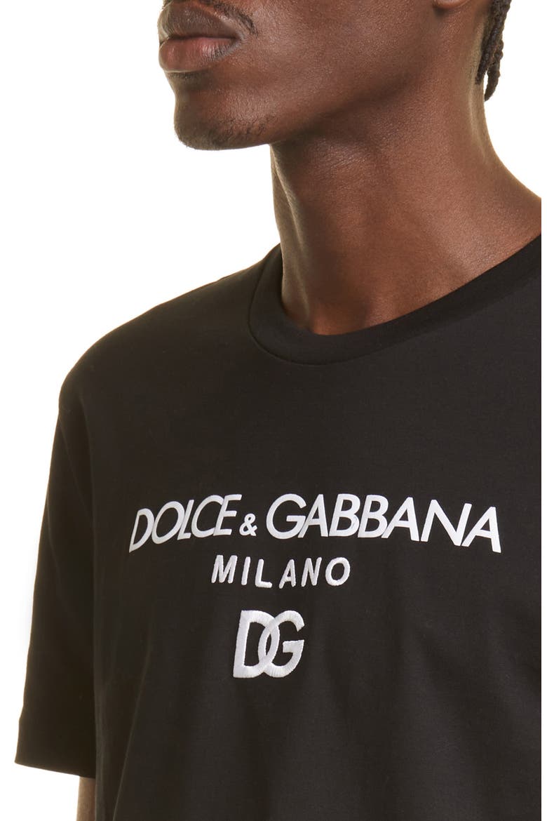 Men's DG Embroidered T-Shirt, Alternate, color, NERO