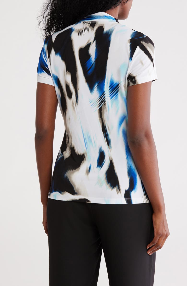 DKNY Short Sleeve Knit Faux Wrap Top, Alternate, color,