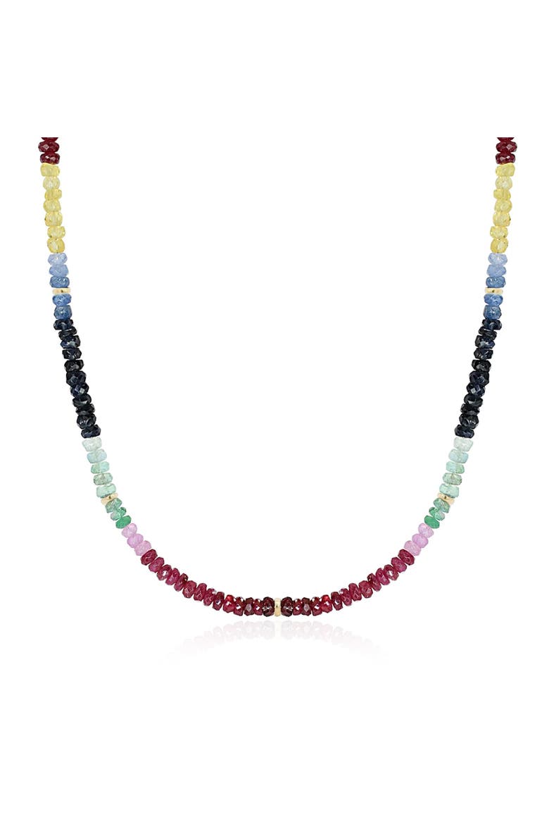 Rainbow Gemstone Bead Necklace, Main, color, Multicolor Gemstones