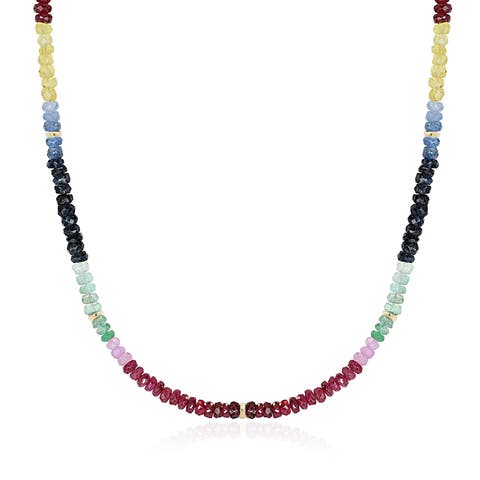 Rainbow Gemstone Bead Necklace