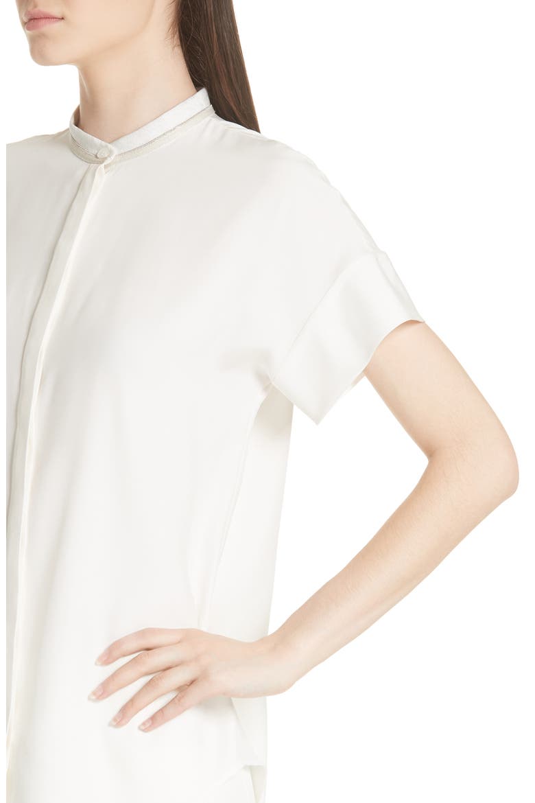 Camilla Silk Matte Blouse, Alternate, color, CLOUD