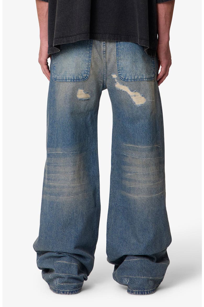 Ultra Wide Distressed Jeans, Alternate, color, BLUE