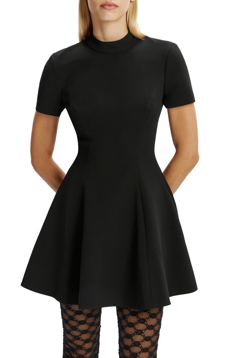 Bardot Zephyra Short Sleeve Minidress, Alternate, color, Black