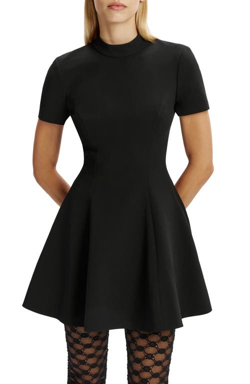 Bardot Zephyra Short Sleeve Minidress In Black