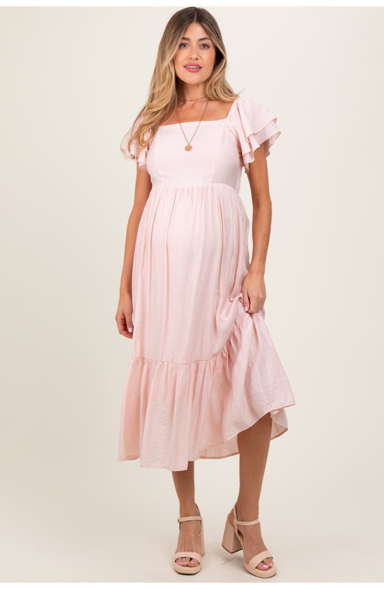 PinkBlush Flutter Sleeve Midi Dress, Alternate, color, Light Pink