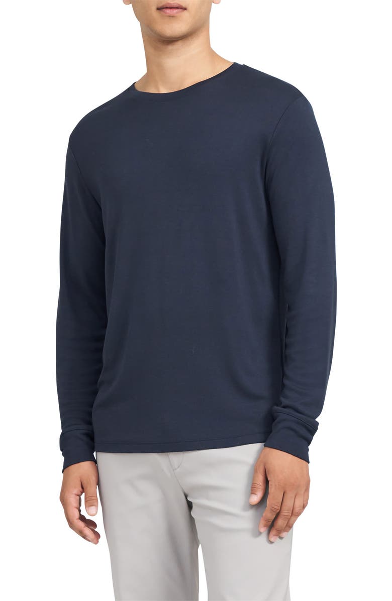 Theory Essential Anemone Long Sleeve T-Shirt, Main, color, Baltic