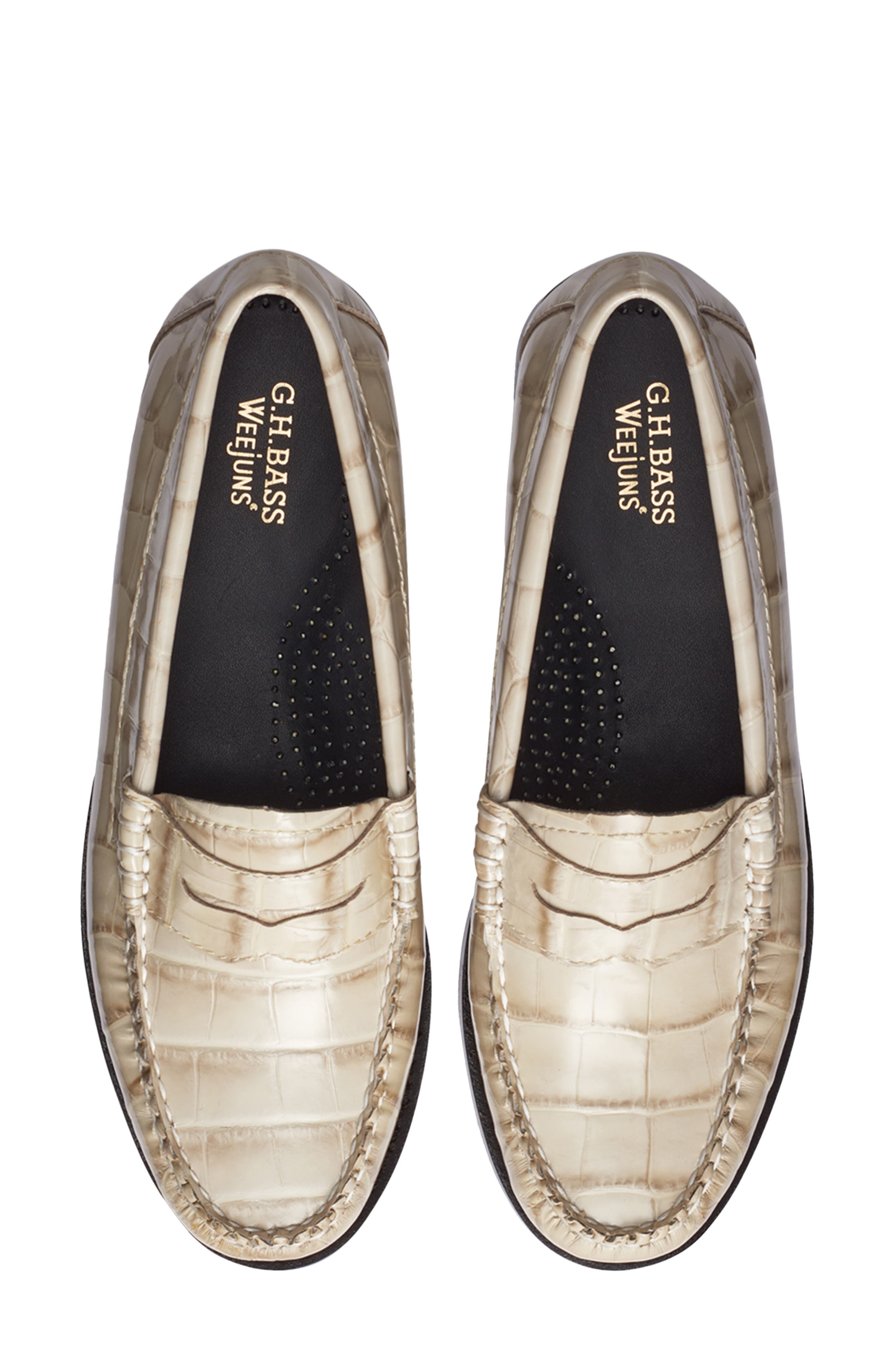 G.H.BASS Whitney Croc Embossed Penny Loafer, Alternate, color, 