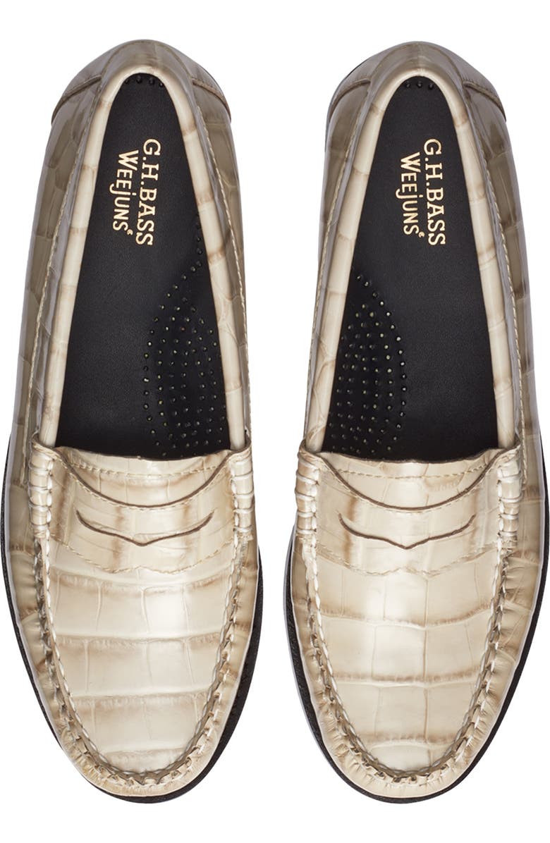 G.H.BASS Whitney Croc Embossed Penny Loafer, Alternate, color,