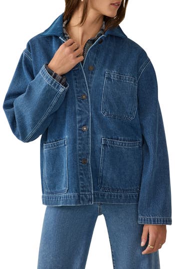 Faherty High Ridge Twill Studio Jacket In Night Waves Wash