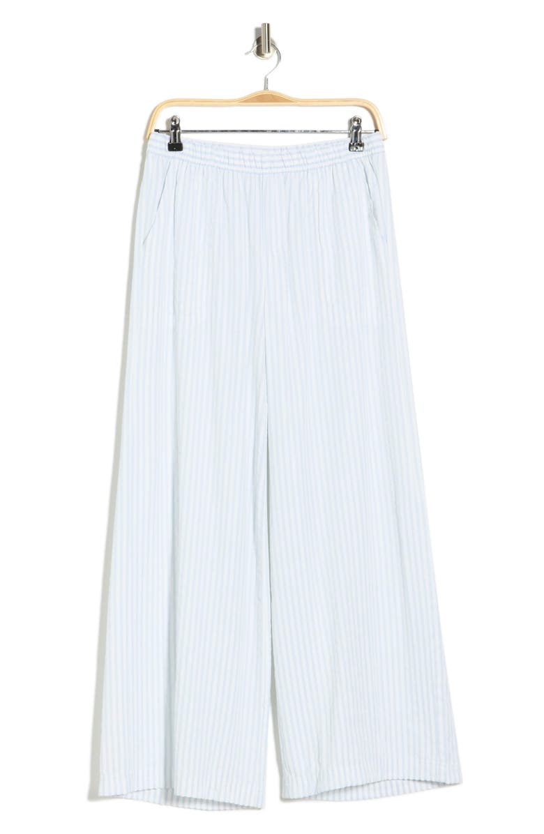 Splendid Stripe Palazzo Capri Pants, Alternate, color, Country Air/ White