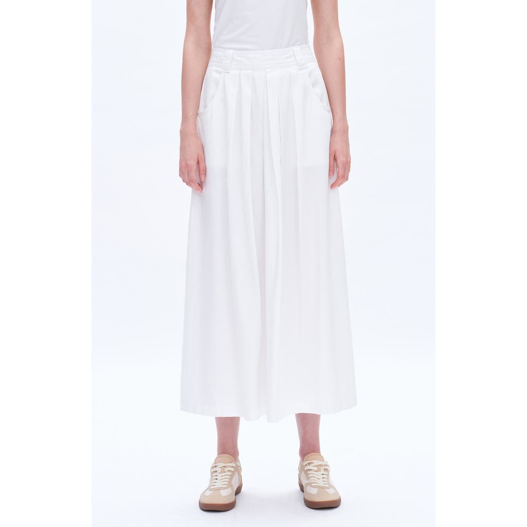 Bayeas Pleated Denim Miniskirt In White