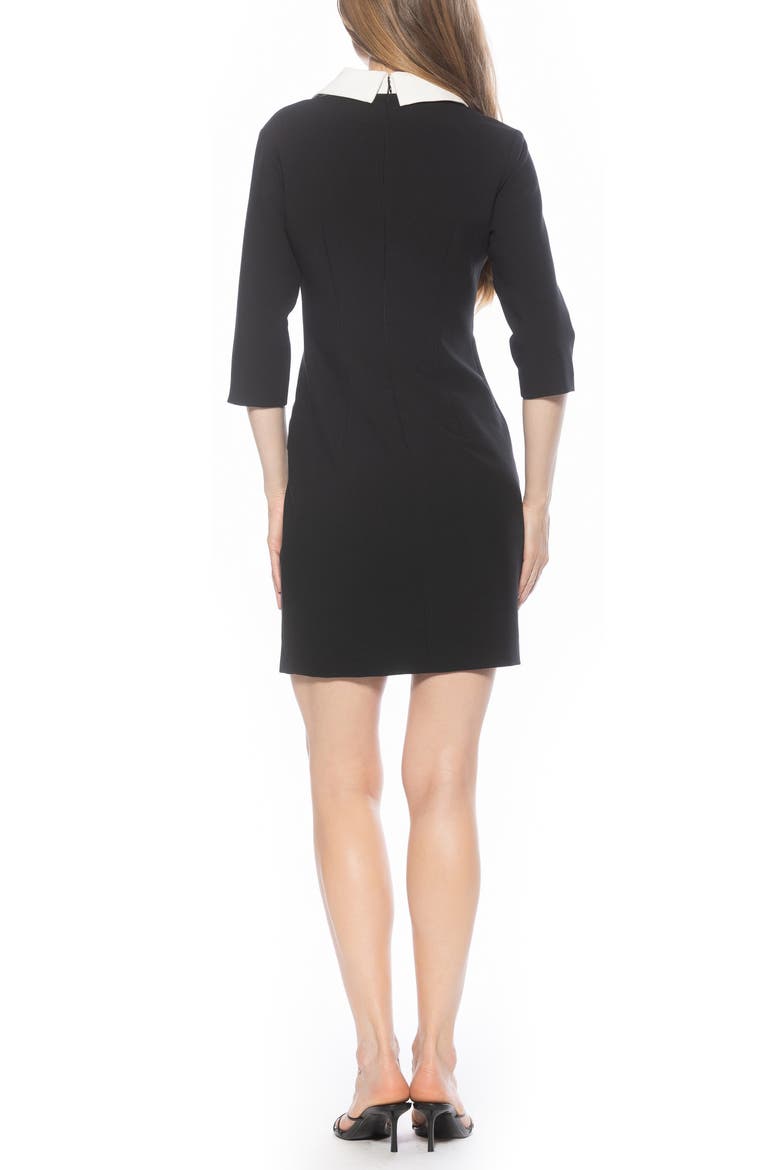 Isolde Colorblock Collared Dress, Alternate, color, BLACK