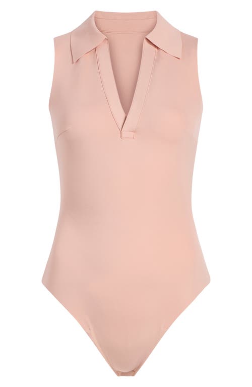 Commando Sleeveless V-neck Polo Neoprene Bodysuit In Pink