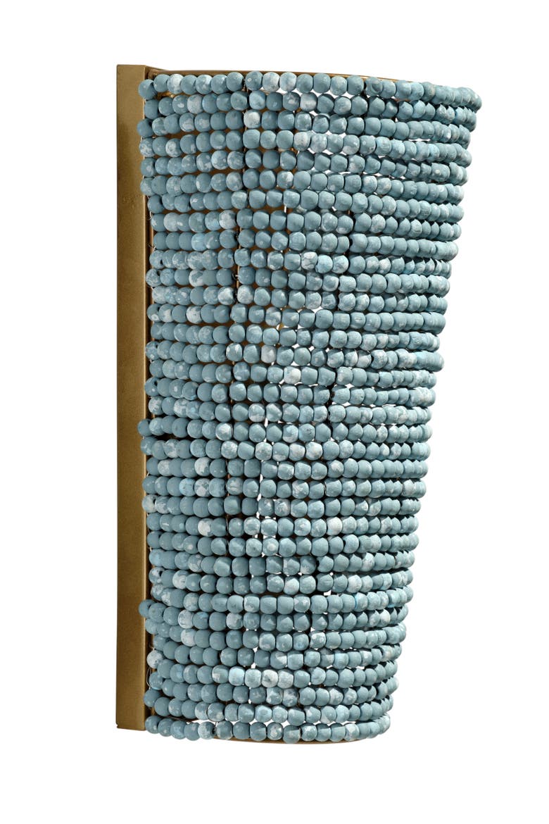 Seawall 1-Light Beaded Cone Wall Sconce, Blue, Alternate, color, Blue