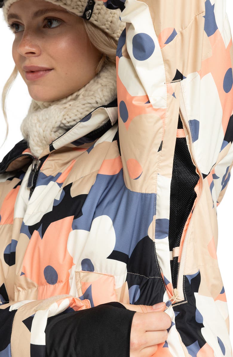 Roxy Alofted Water Resistant Hooded Puffer Jacket, Alternate, color, Wild Wind