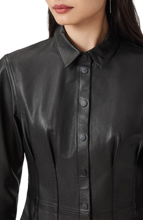 Allsaints Larson Lea Leather Jacket In Black