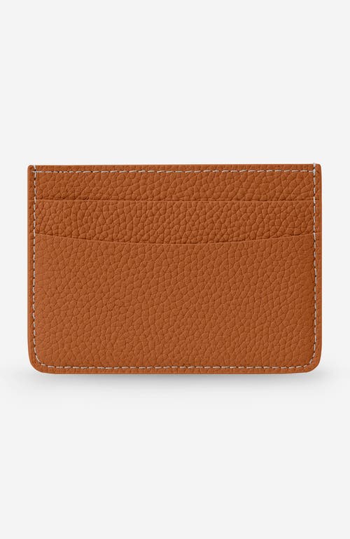 Maison De Sabre Card Slots Leather Card Holder In Pecan Brown