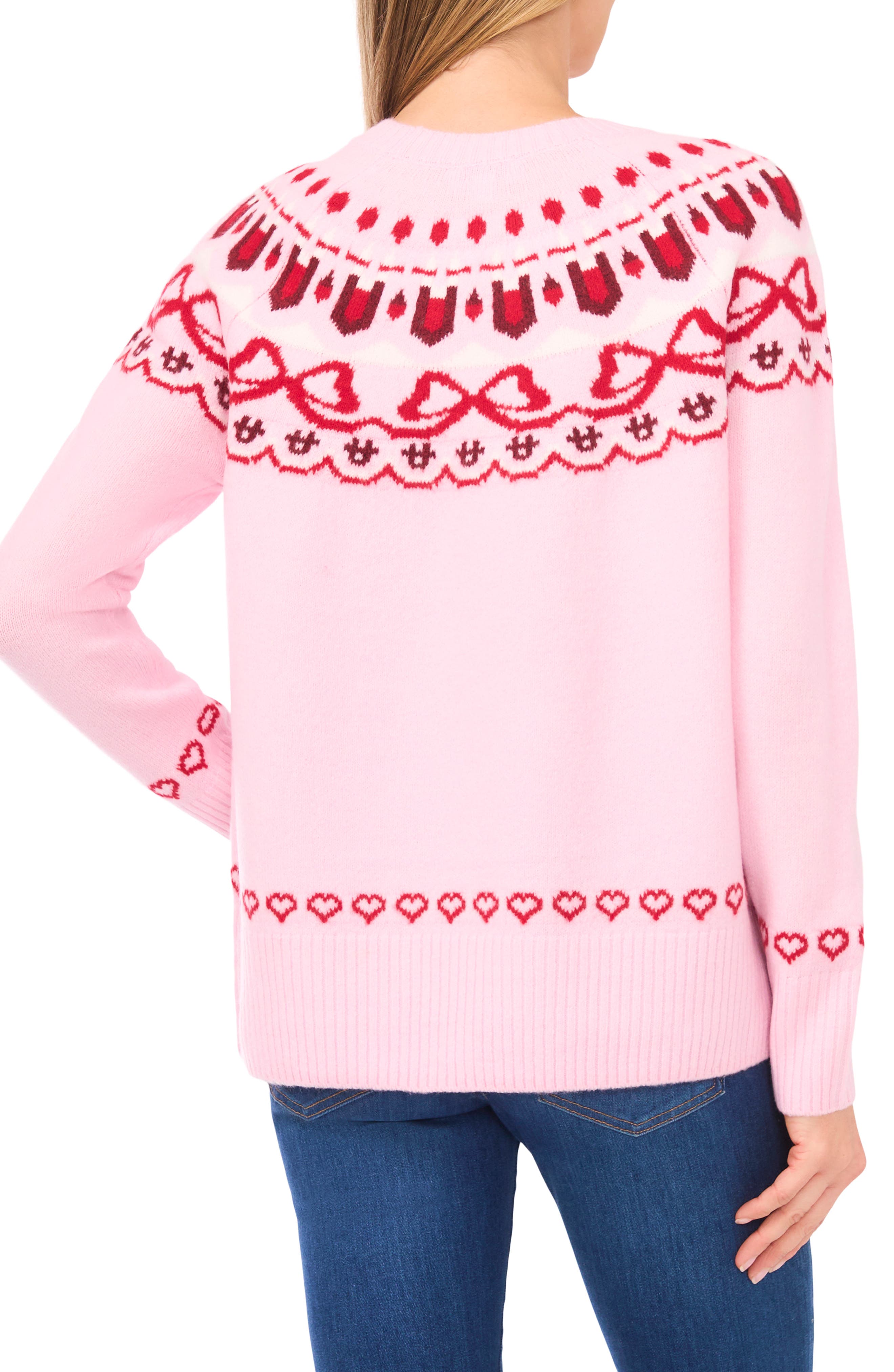 Heart Bow Fair Isle Sweater - image 2