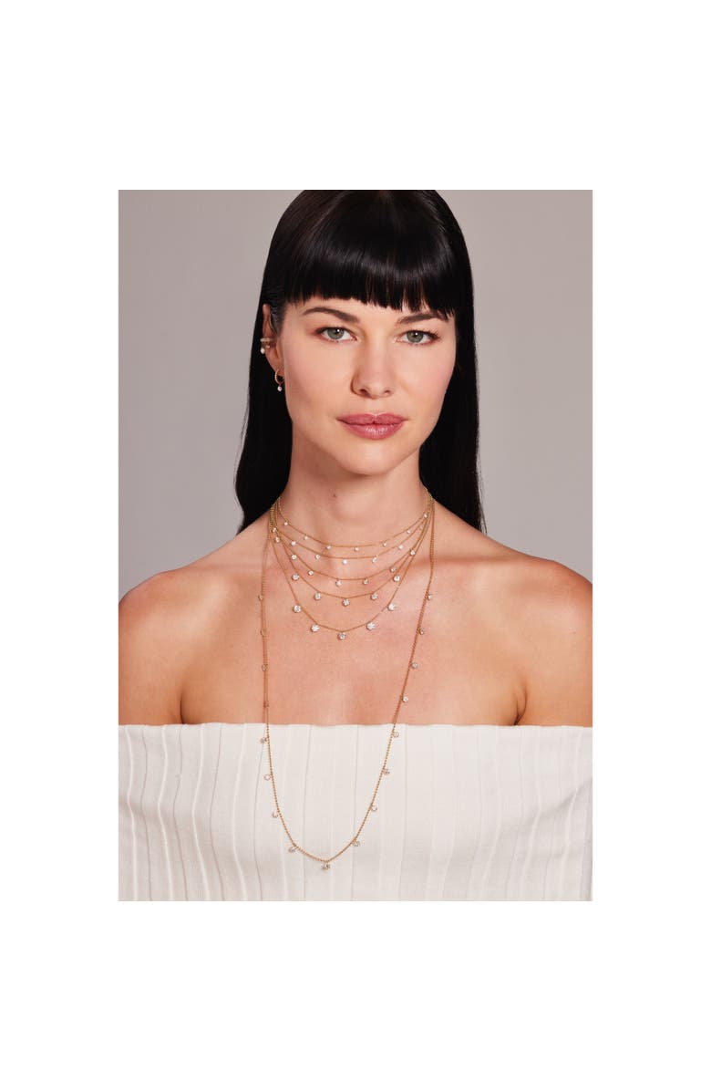 Graziela Small Floating Diamond Necklace in Yellow, Alternate, color, Yellow Gold