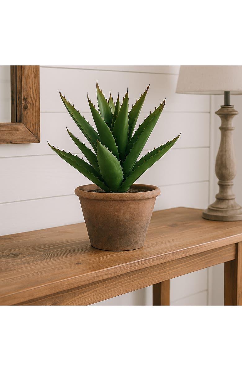 A & B Home Artificial Agave Cactus Plant, Alternate, color, Green