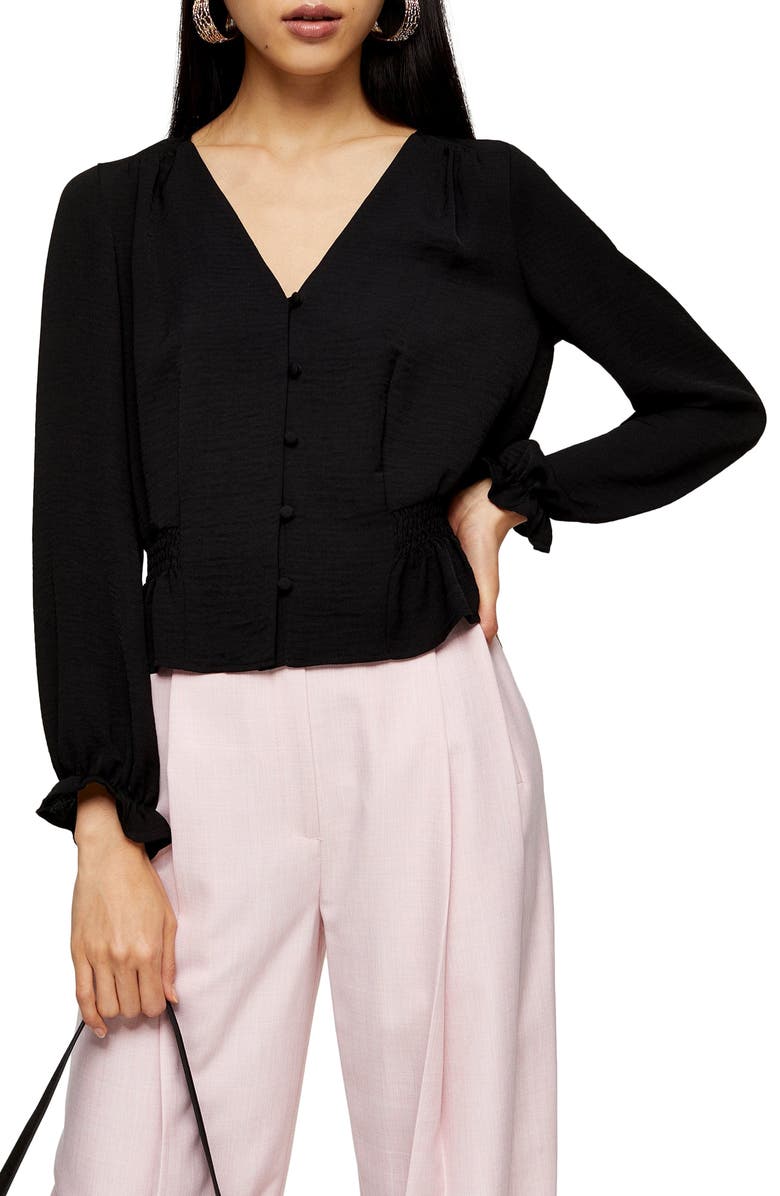 Topshop Millie Twill Tea Top, Main, color,