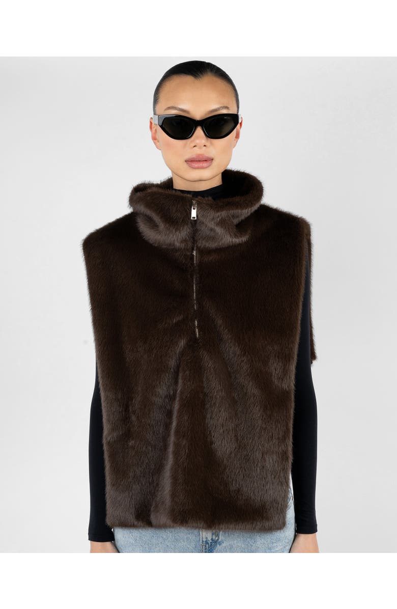 WeWoreWhat Faux Fur Mockneck Vest, Main, color,