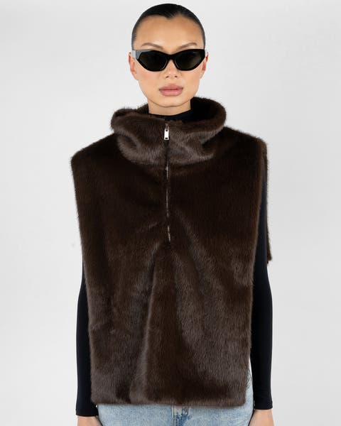 Faux Fur Mockneck Vest