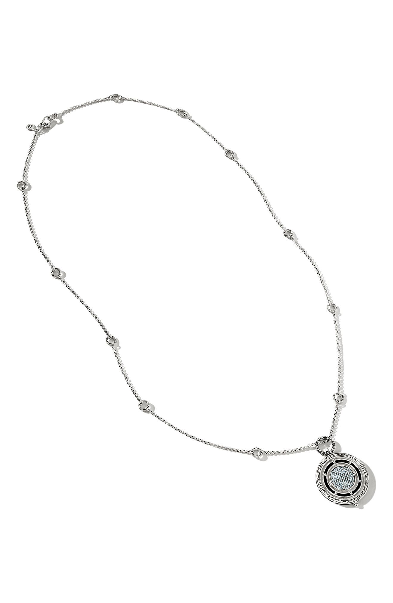 John Hardy Moon Door Aquamarine Pendant Necklace
