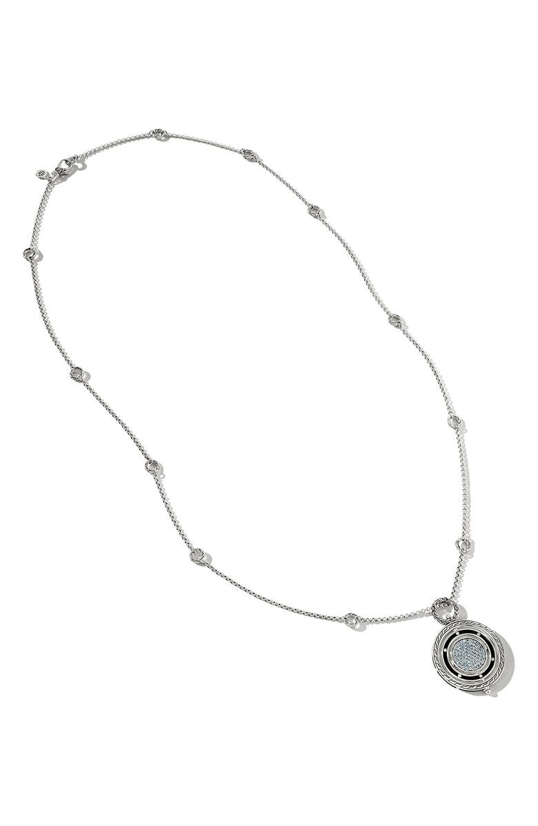 John Hardy Moon Door Aquamarine Pendant Necklace, Main, color,