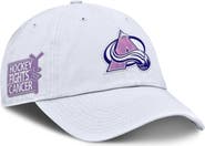 FANATICS Men's Fanatics  White Colorado Avalanche Authentic Pro Hockey Fights Cancer Adjustable Hat