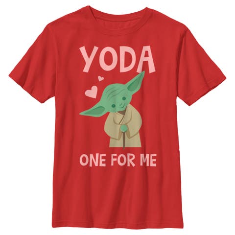 Boy's Star Wars Valentine's Day Yoda One for Me Simple Graphic Tee