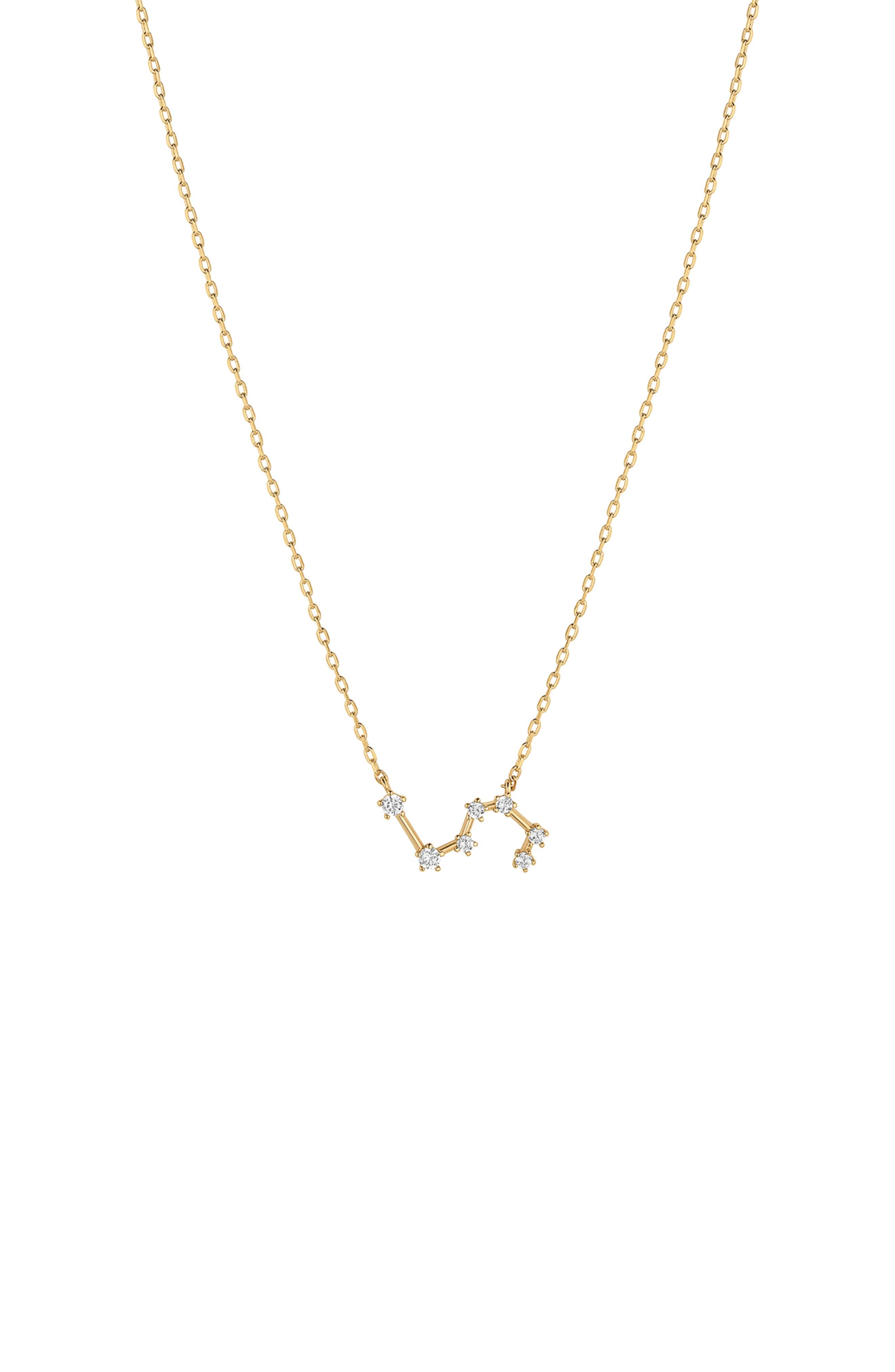 Bearfruit Jewelry 14k Gold Constellation Zodiac Necklace, 12 Zodiac Constellation Holiday Gift Idea