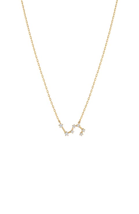 14k Gold Constellation Zodiac Necklace, 12 Zodiac Constellation Holiday Gift Idea