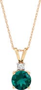 Frankie & Zoe 10K Yellow Gold Lab Grown Emerald & Lab Grown Diamond Pendant Necklace