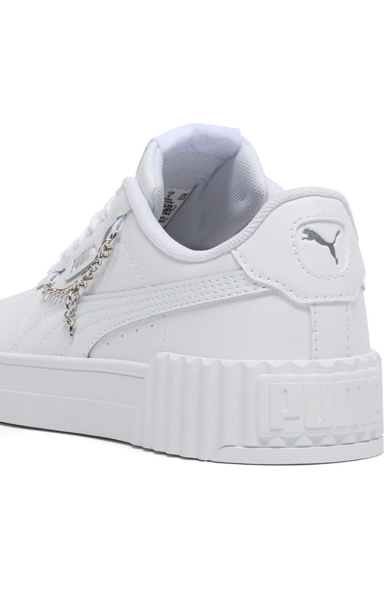 PUMA Kids' Carina 3.0 Low Top Sneaker, Alternate, color, Puma White/ Puma White/ Silver