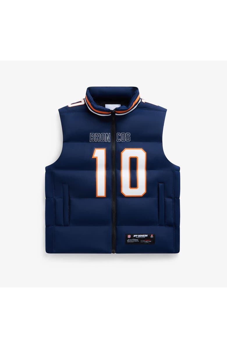 Off Season Unisex Bo Nix Navy Denver Broncos Player Puffer Vest, Main, color, Navy