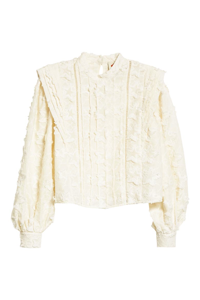 Star 3D Embroidered Blouse, Alternate, color, OFF-WHITE