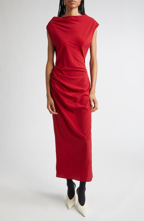 Tasa Ruched Asymmetric Dress