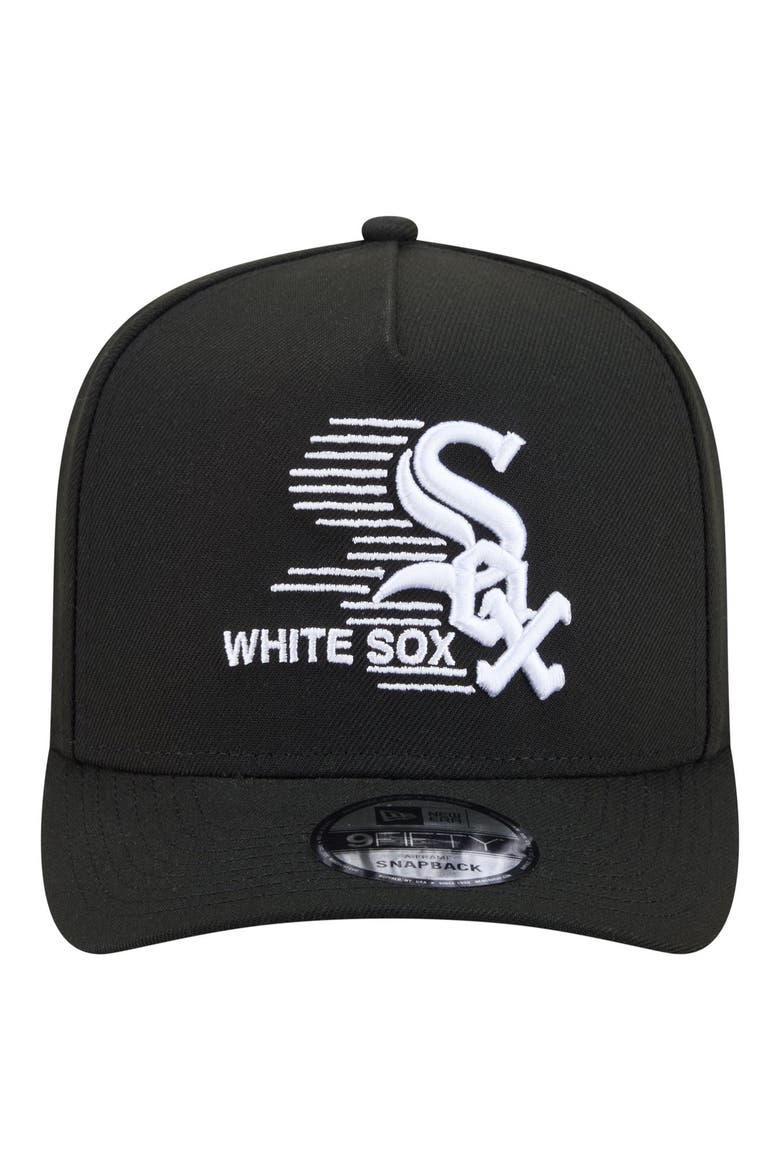Men's New Era  Black Chicago White Sox Motion A-Frame 9FIFTY Snapback Hat, Alternate, color, Black