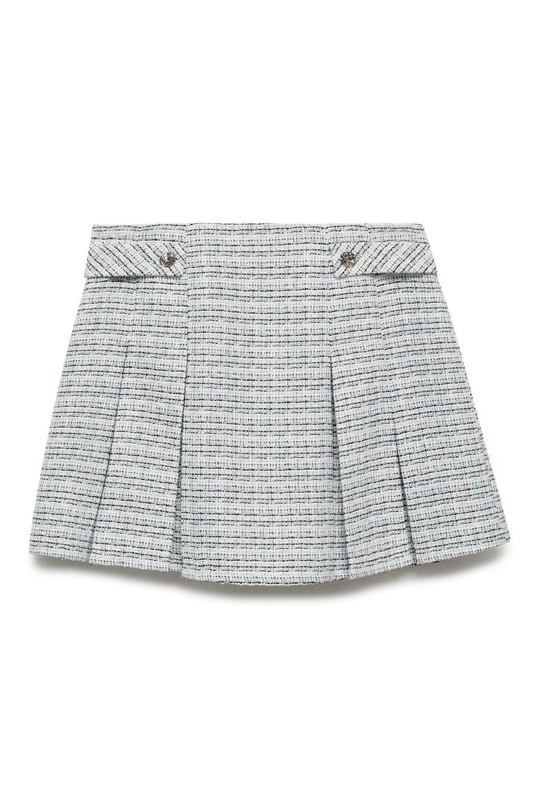 Button Tab Tweed Miniskirt, Main, color, BLUE