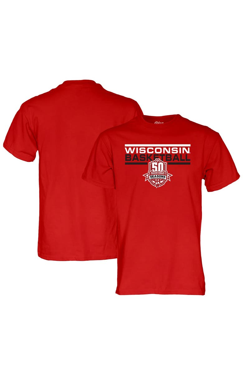 BLUE 84 Unisex Blue 84 Red Wisconsin Badgers Women's Basketball 50 Seasons T-Shirt, Alternate, color, Red