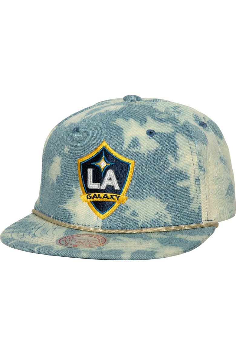Men's Mitchell & Ness Blue LA Galaxy Acid Wash Snapback Hat, Main, color, Blue